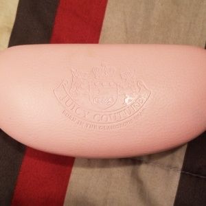 Pink juicy couture glasses case with little towel